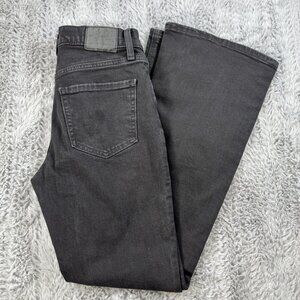 Aeropostale Womens High Rise Flare Jeans 6 Reg Black Denim Casual Stretchy